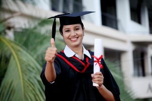 Young,Female,Student,With,Diploma,At,Outdoors